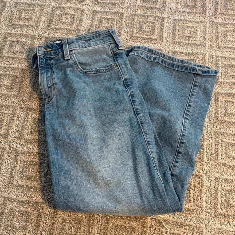 abercrombie kids light blue high-rise wide leg jeans